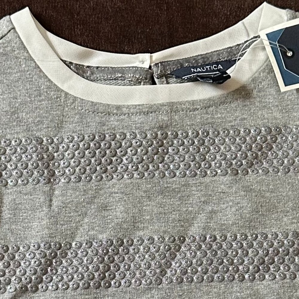 NWT Nautica baby girl Graywith Stripes Shirt Top size 2T - Picture 2 of 4